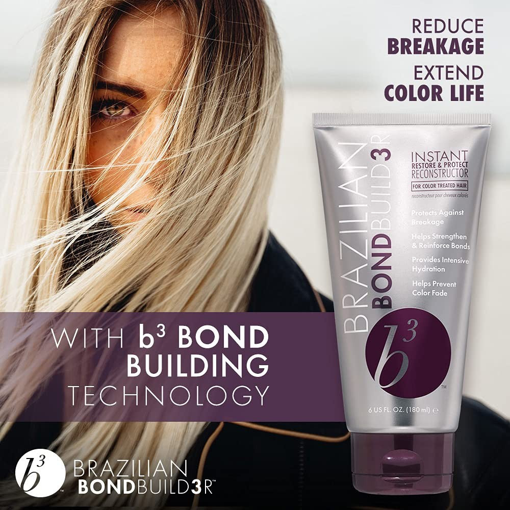 B3 Brazilian Bondbuilder Instant Restore & Protect Reconstructor bottle, 6oz, for hair repair and strengthening