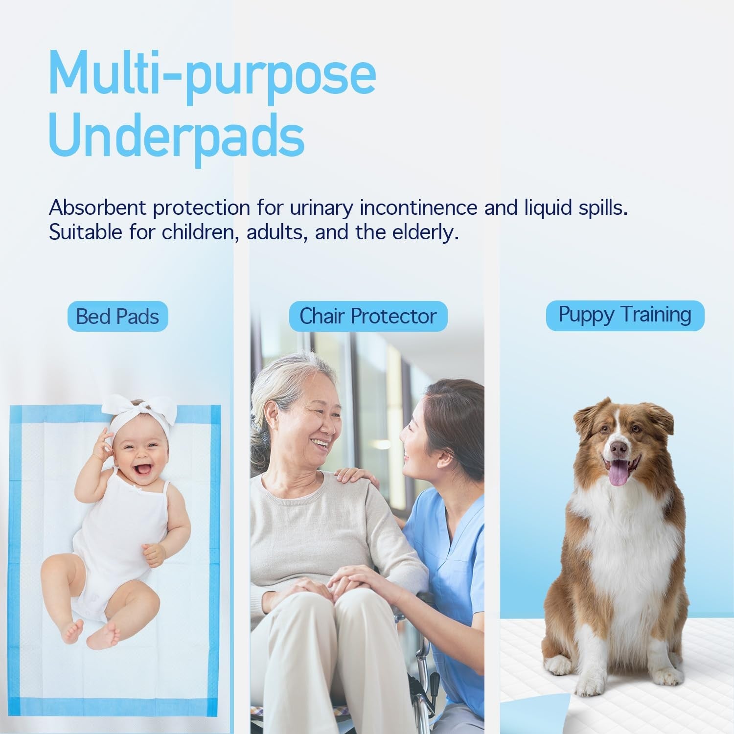 Dynarex disposable underpads, medical-grade incontinence bed pads designed to protect sheets and provide absorbent comfort.