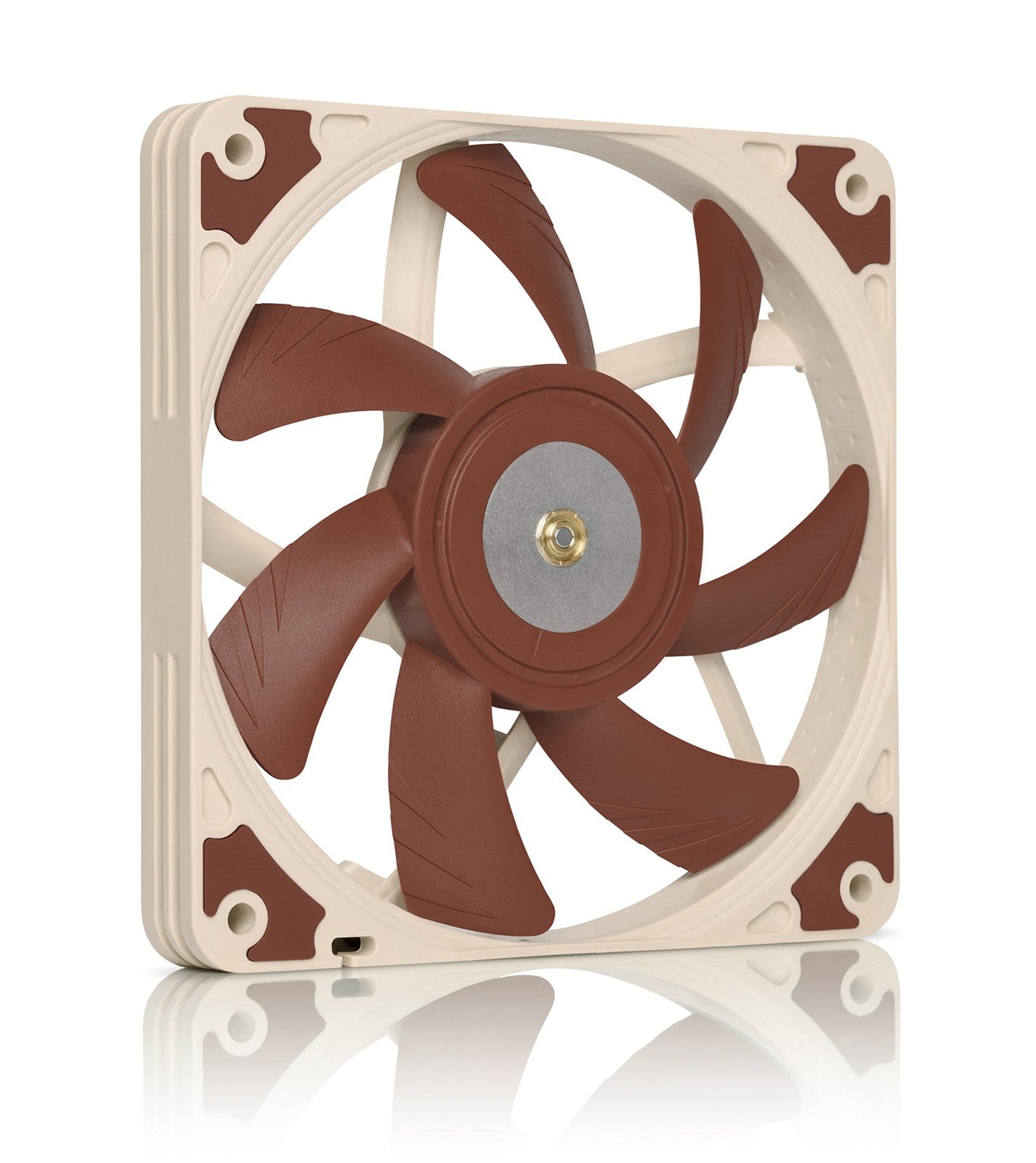 Noctua NF-A12x15 PWM slim 120x15mm brown computer fan with four-pin connector and quiet, high-performance design.