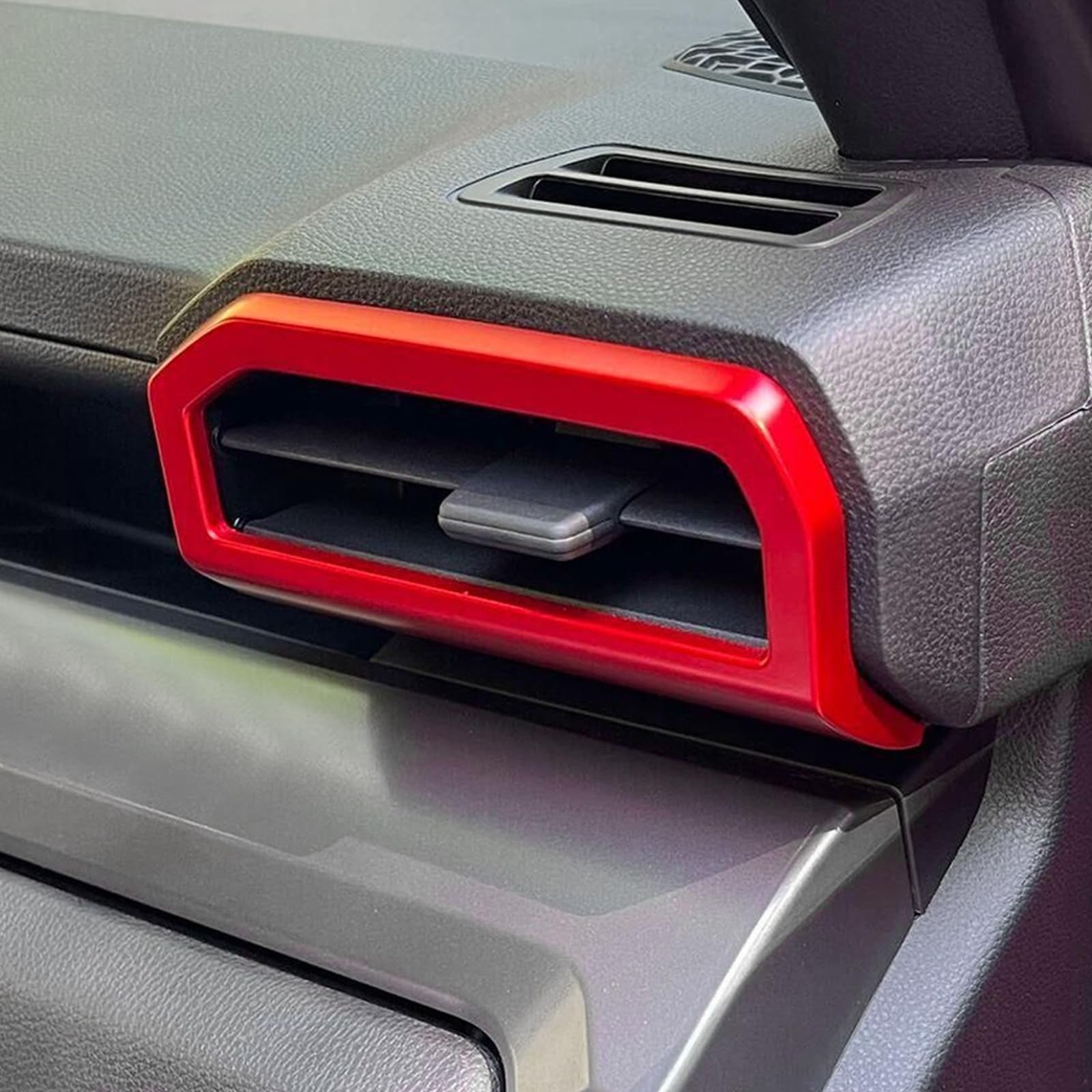 JDMCAR dashboard side air vent outlet decorative cover trim installed in car interior, enhancing the A/C vent aesthetic.
