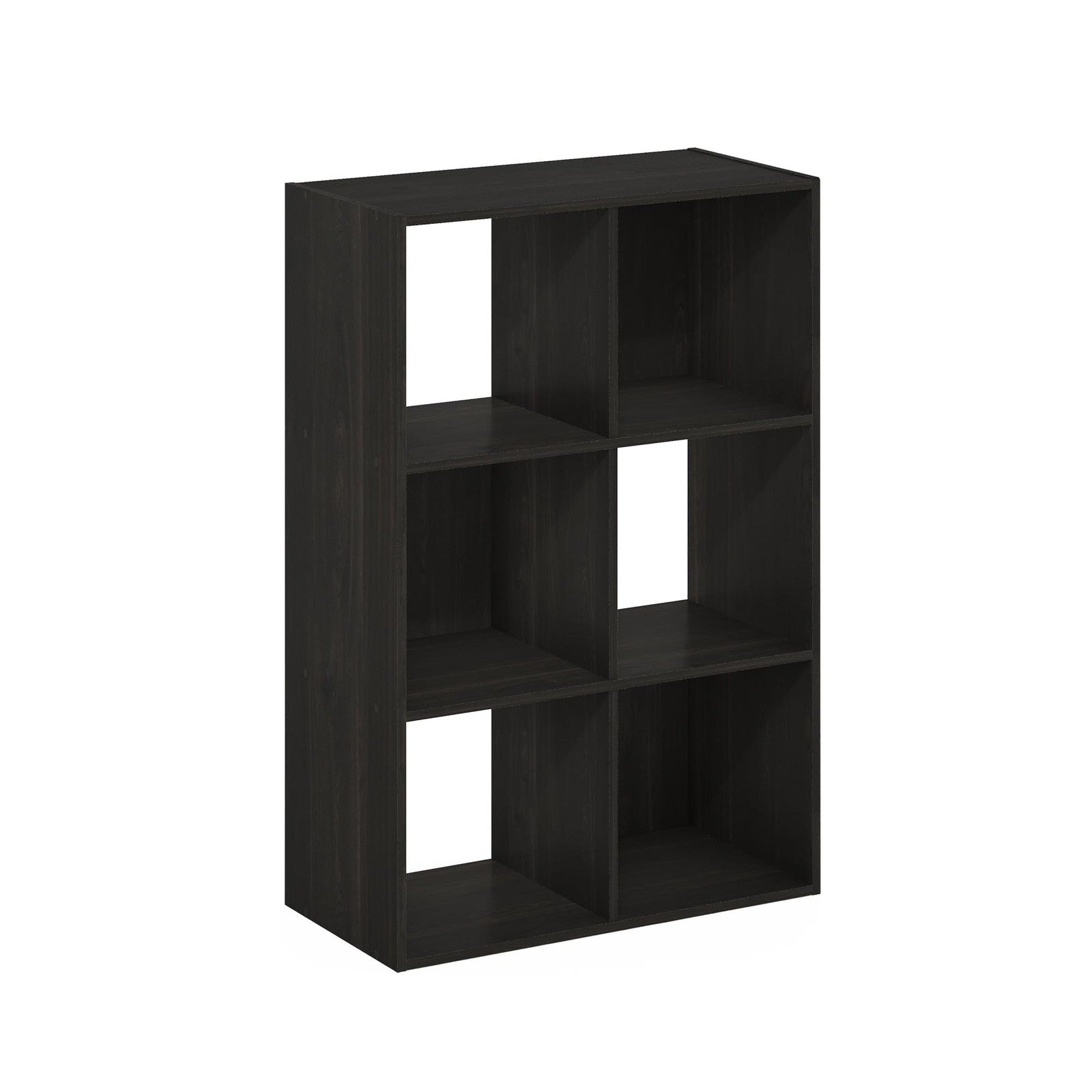 Furinno PELLI 6-cube closet organizer with open shelves for bedroom or closet storage, black plastic cube storage unit