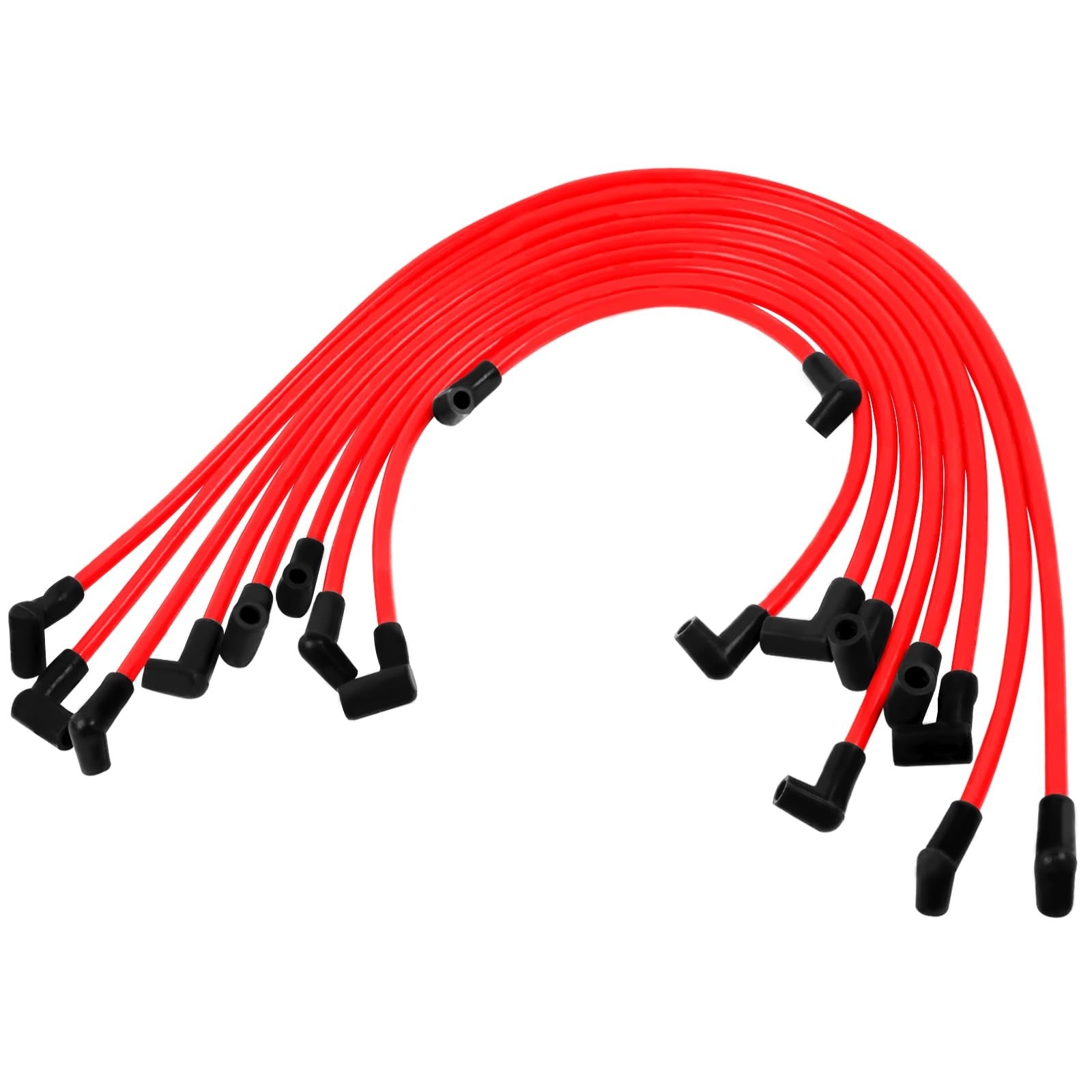 Ntoauto 10mm spark plug wire set with 90-degree boots for HEI, BBC, SBC 350, 454 high-performance engines.