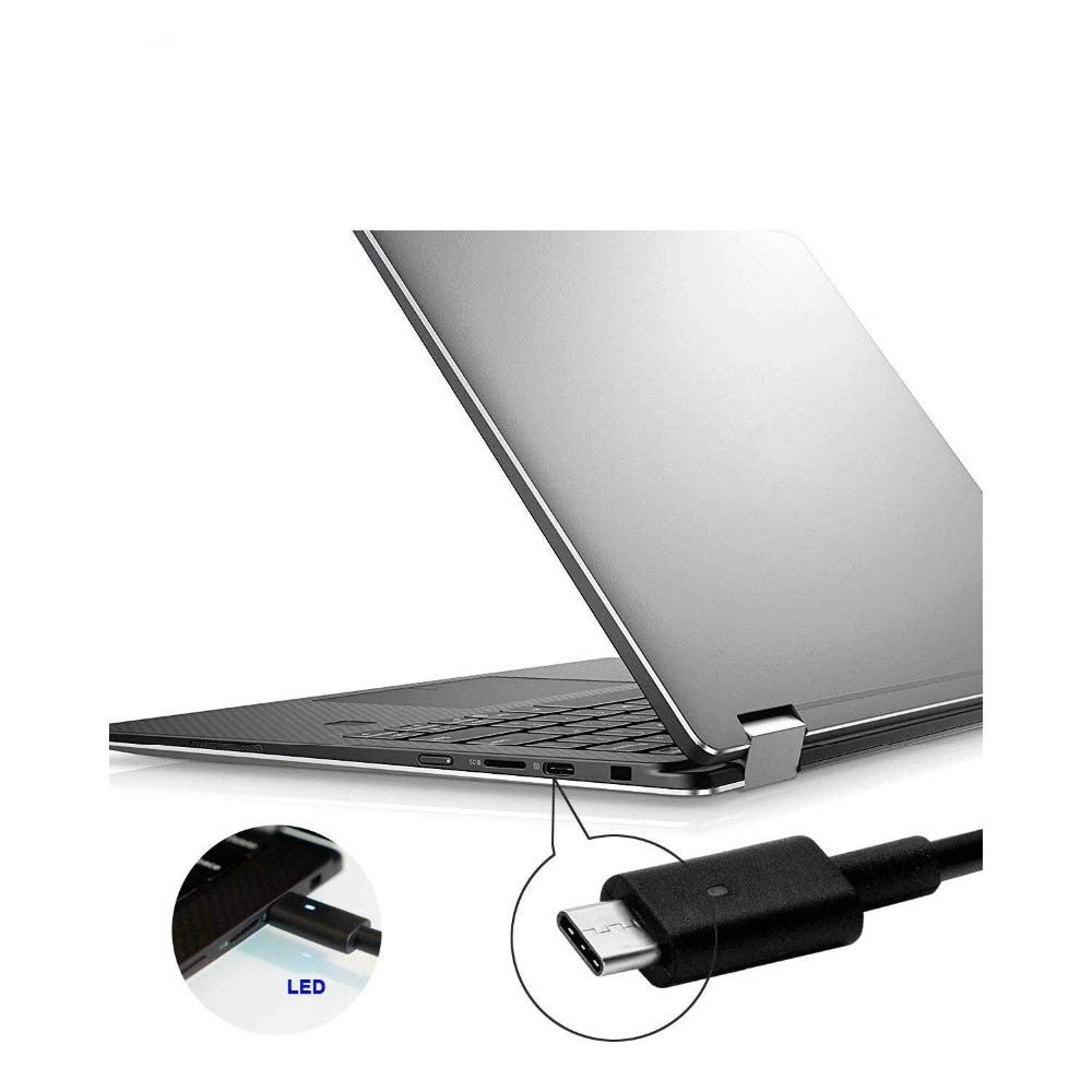 Aotisn 65W USB-C AC charger compatible with Dell XPS 13 9360 9365 2-in-1 laptop, featuring a compact design and Type C port.
