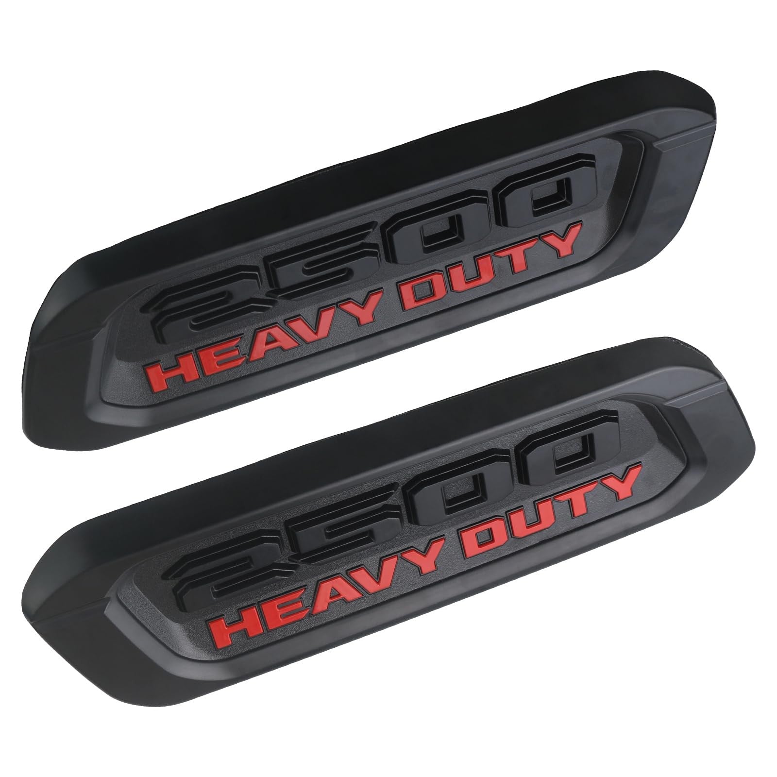Pair of TQPONLY RAM 2500 heavy duty truck hood emblems and side nameplate bezels for 2019-2024 models, showing close-up of badges.