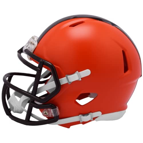 Riddell Cleveland Browns NFL Speed Mini Helmet with team logo and faceguard, detailed plastic replica for display or collection