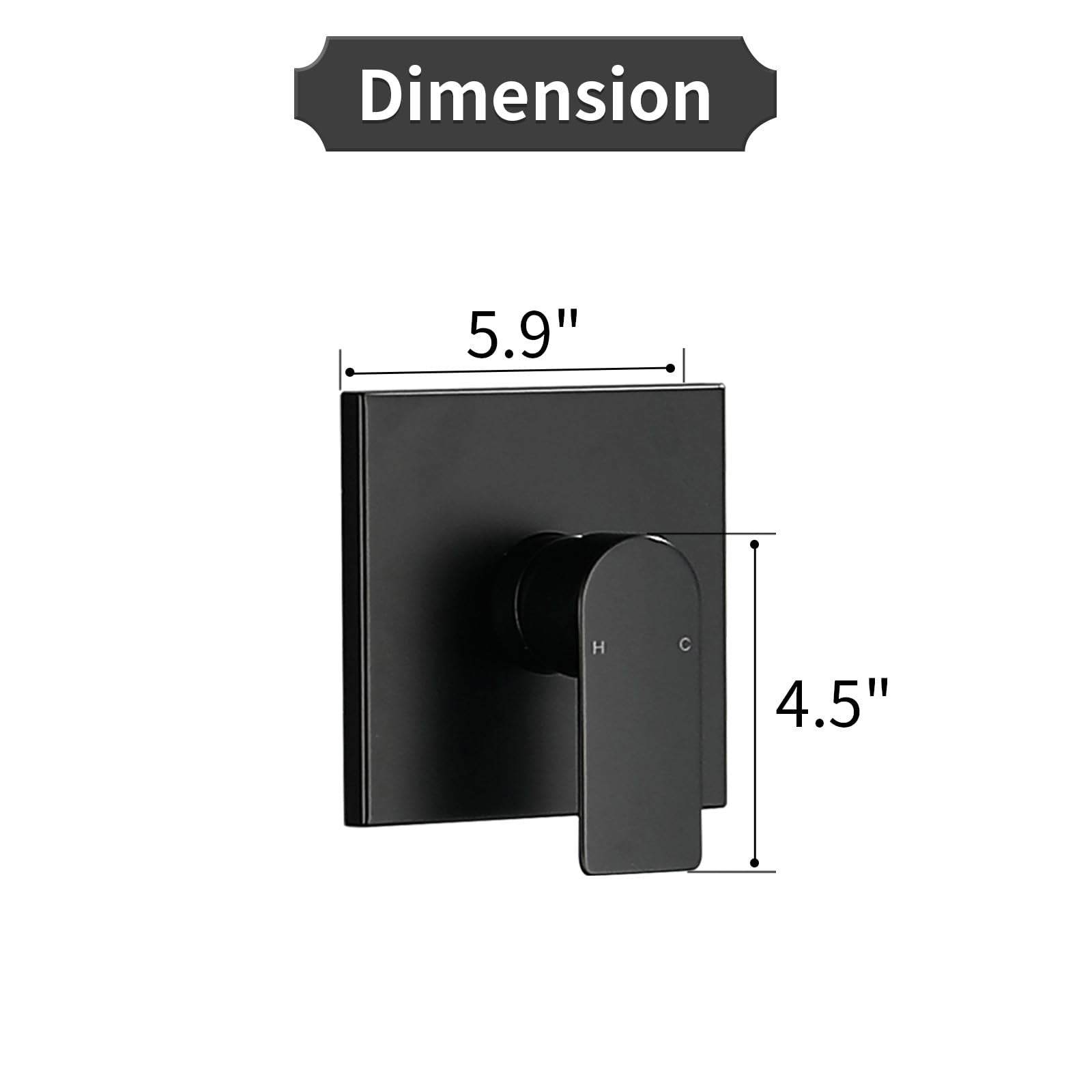 VIKASI matte black single-handle shower valve kit with trim for bathroom shower faucet installation.
