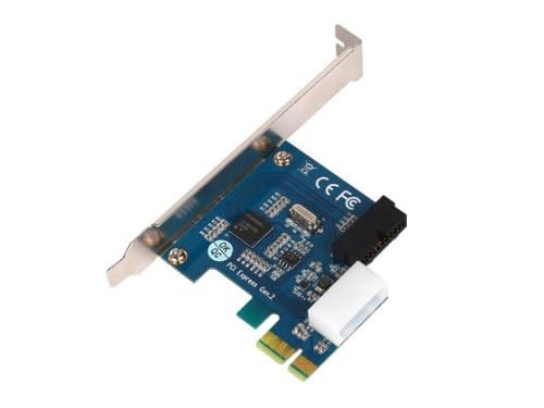 SilverStone Silverstone Tek EC03S-P PCI Express card with dual USB 3.0 internal 19-pin ports installed in a computer motherboard