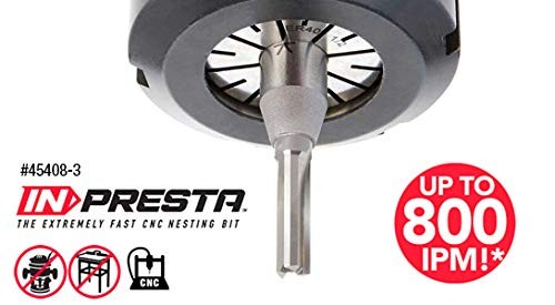 Amana Tool carbide-tipped straight plunge router bit, 5/8 inch diameter, 2 inches long, with 1/2 inch shank, shown in close-up.