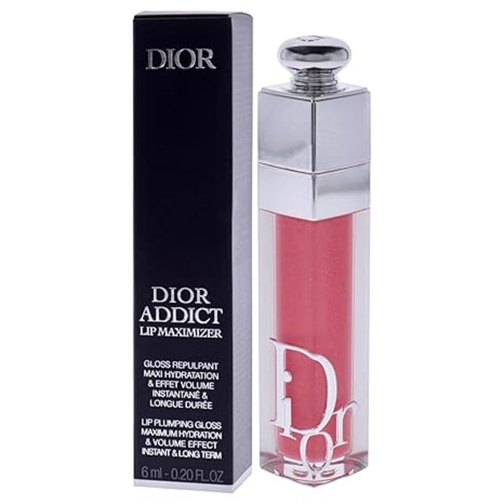 Dior Addict Lip Maximizer 012 Rosewood lipstick tube with open cap showing the lipstick inside, designed for Christian women.