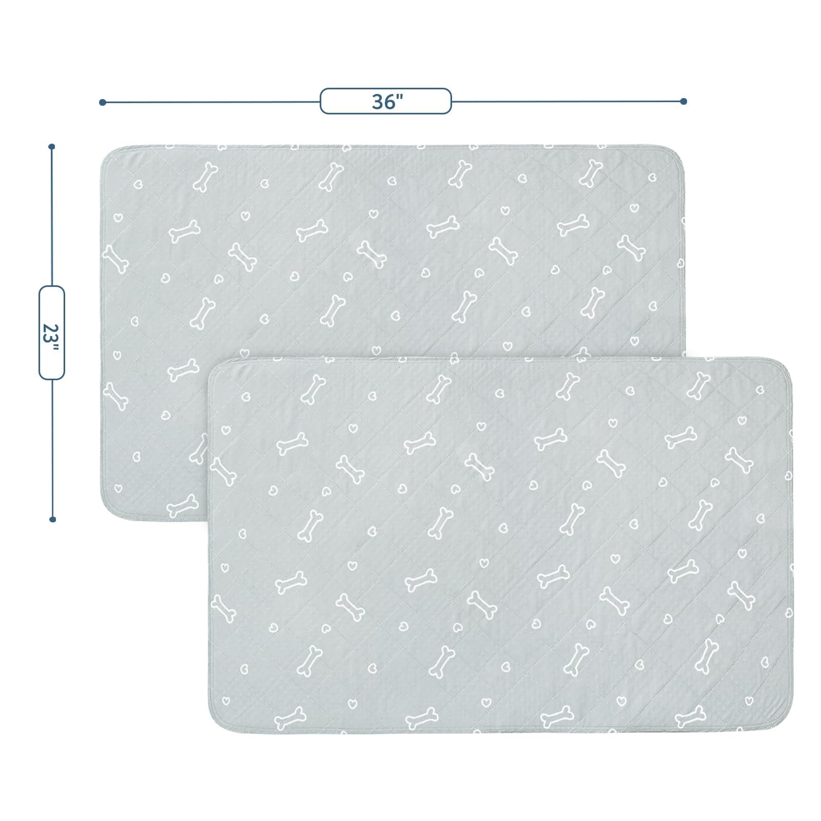 Magik & Kover washable dog pee pads, 2-pack reusable puppy pads, 23x36 inches, super absorbent for pet training and accidents.