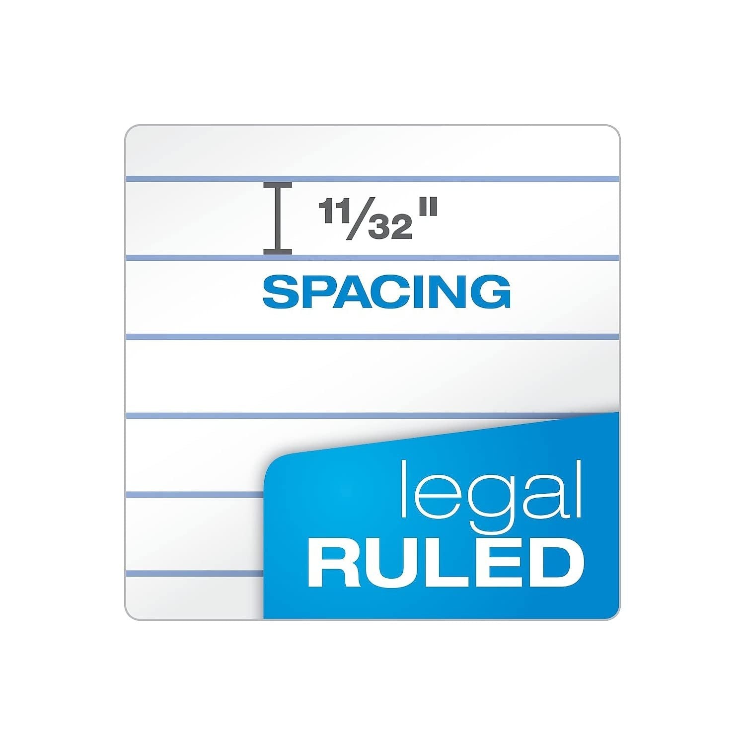 Ampad 100% recycled perforated ruled notepad with 50 white sheets, 8.5x11.75 inches, showing perforated edges and ruled pages.