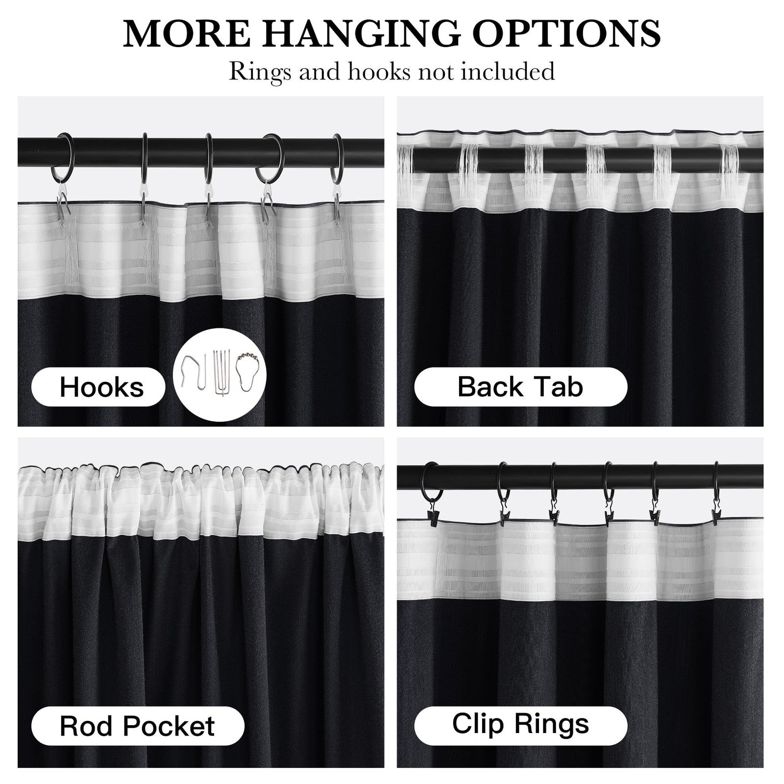 NICETOWN blackout velvet curtains in black, 90 inches long, featuring thermal insulation and gothic home decor style.