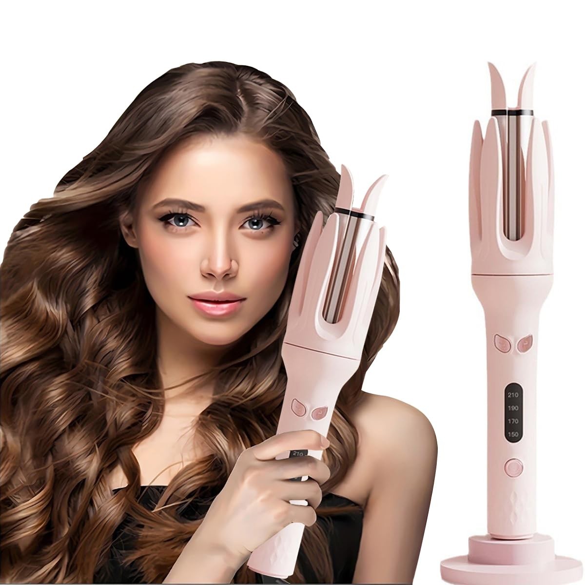 INK-EEZE automatic curling iron with rotating barrel and four adjustable temperature levels for effortless curls