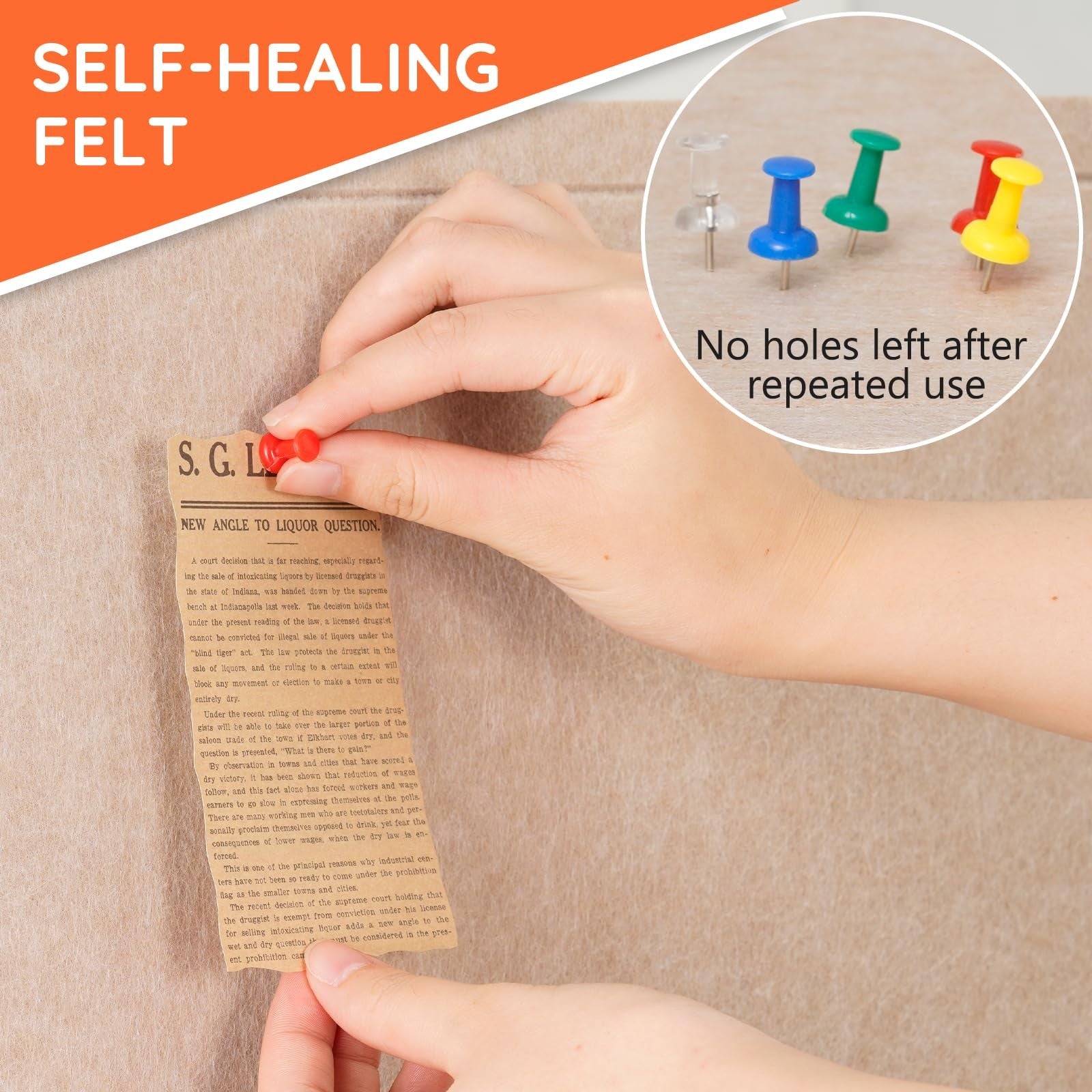 Dollar Boss large 60x36 foldable felt cork bulletin board with wall pins, ideal for office or classroom organization.