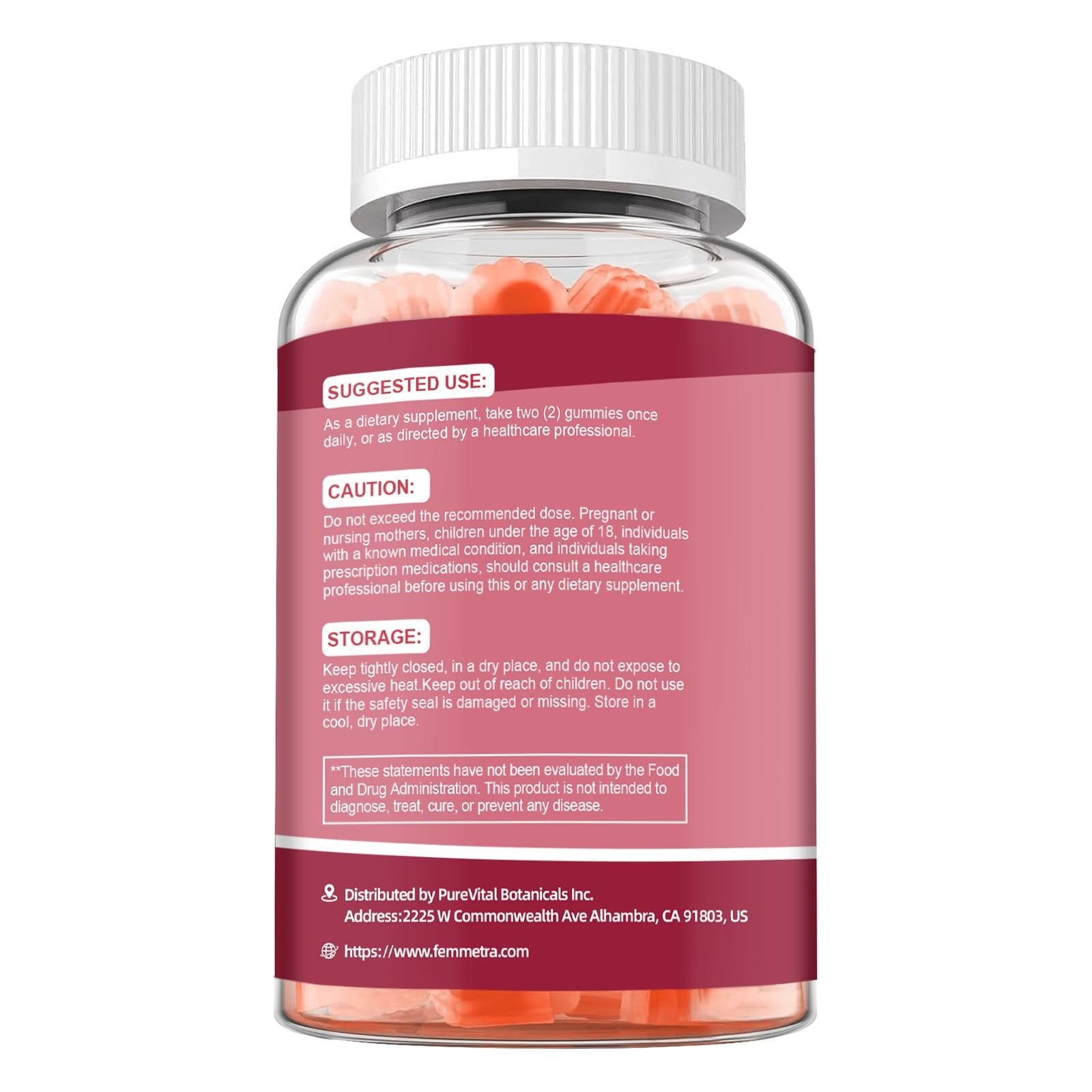 Femmetra Ultra Methylated Vitamin B Complex Sugar-Free Gummies with all B vitamins and vitamin in a close-up shot.
