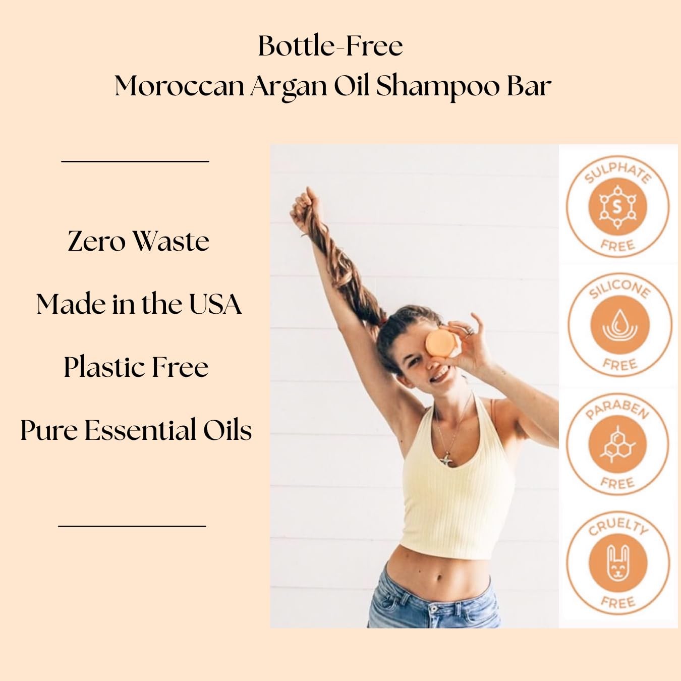 Natural Aspen Kay Naturals solid shampoo bar made with organic ingredients, shown with a simple, eco-friendly packaging.