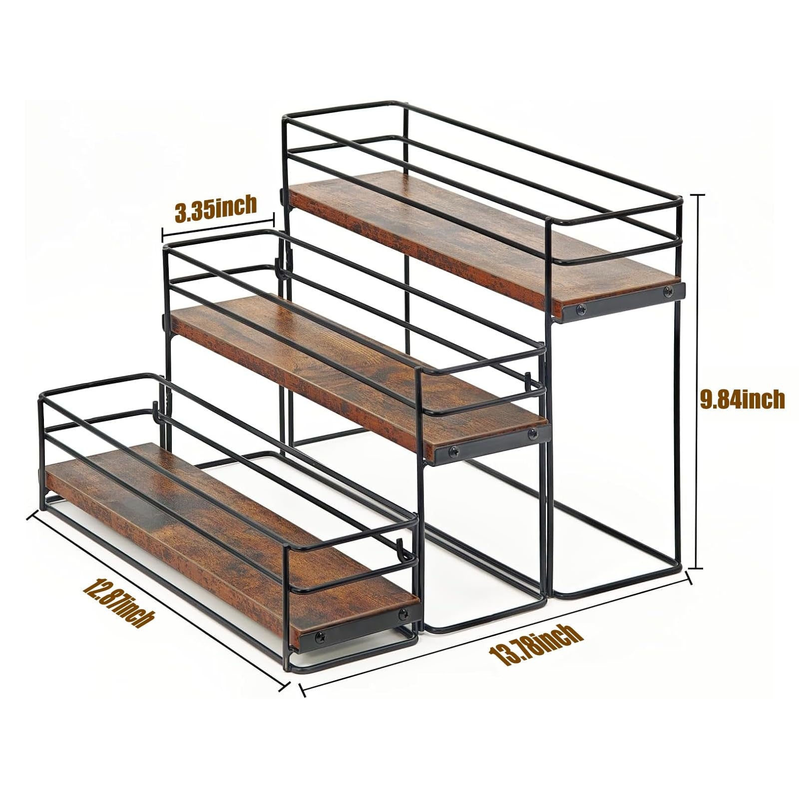 AUATRONNE 12-bottle coffee syrup organizer rack, 3-tier stand holding syrup bottles for easy coffee station organization.