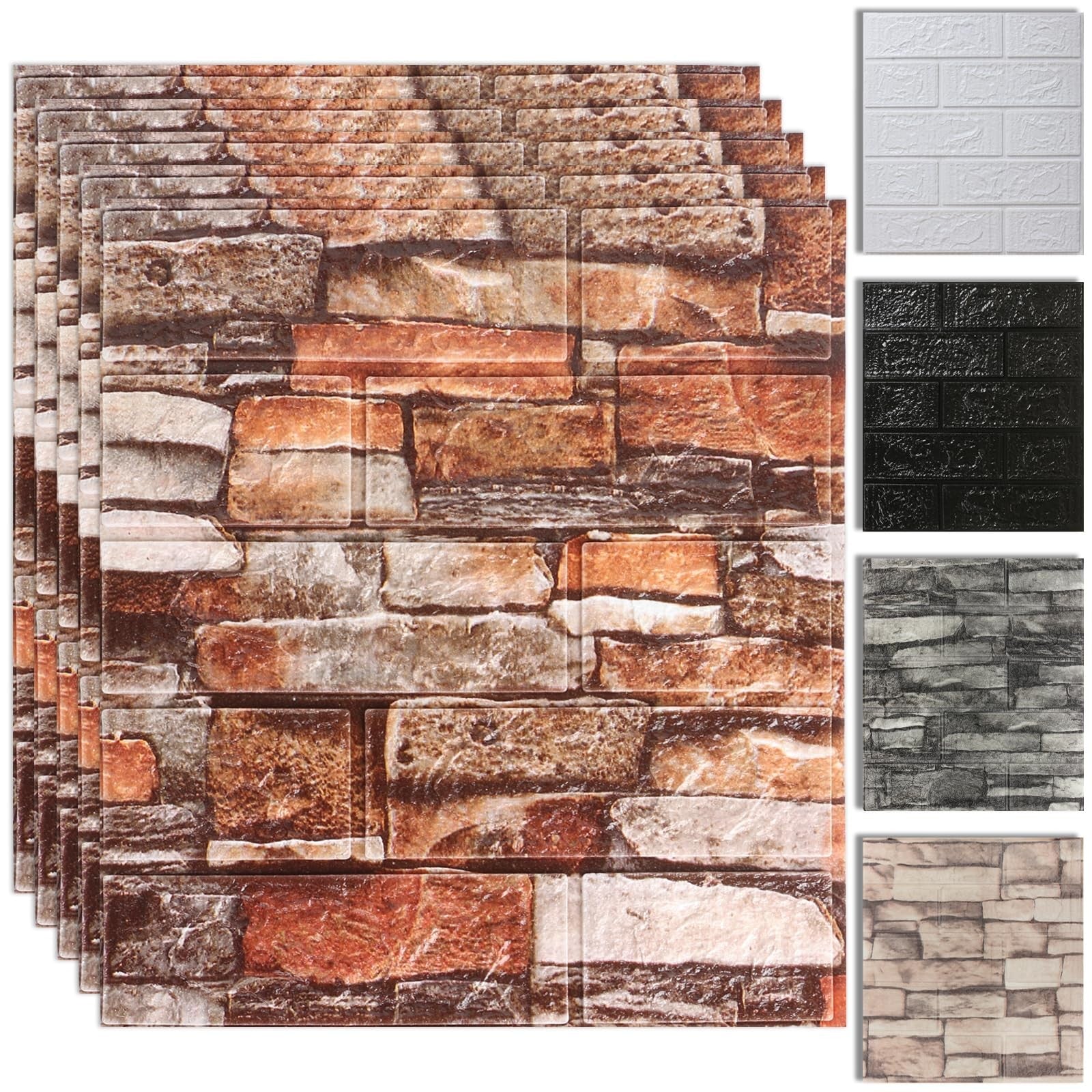 20PCS SYYKDEF 3D Wall Panels peel and stick foam decorative brick wall panels for interior wall decor, self-adhesive and textured.