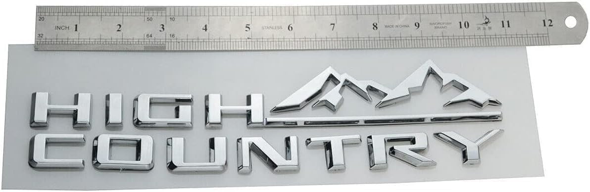 NATUBAS 3-piece high country emblems side door tailgate logo badges on a vehicle, showcasing the car badge nameplate design.