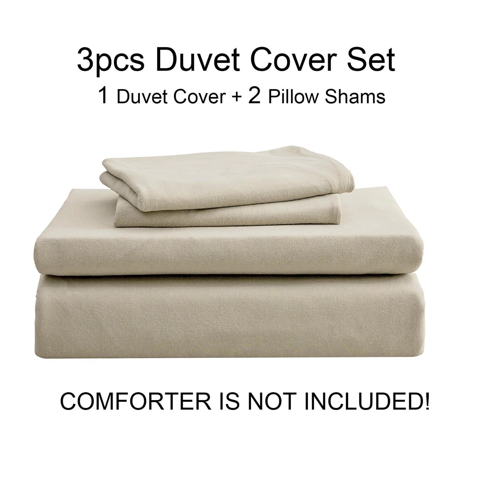 Pure Era jersey knit duvet cover set in soft, breathable 100% cotton with matching pillowcases, showcasing a cozy, super soft bedding ensemble.