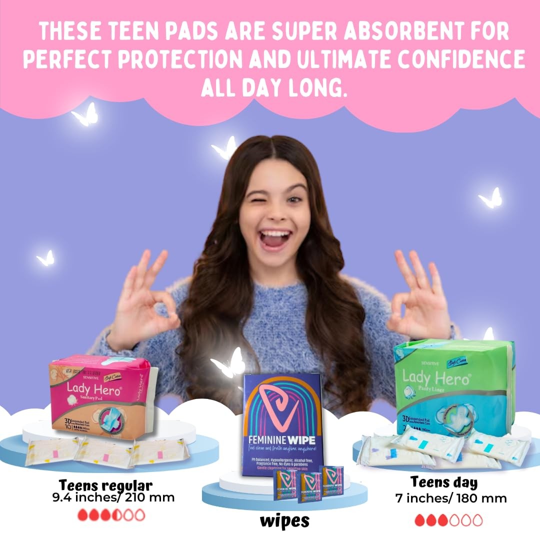 First period starter kit for girls aged 9-12 by ELI&VAL, includes essentials for tweens and teens beginning their period.