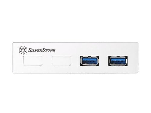 SilverStone Tek EC03S-P PCI Express USB 3.0 internal dual port card with silver finish and 19-pin connector.