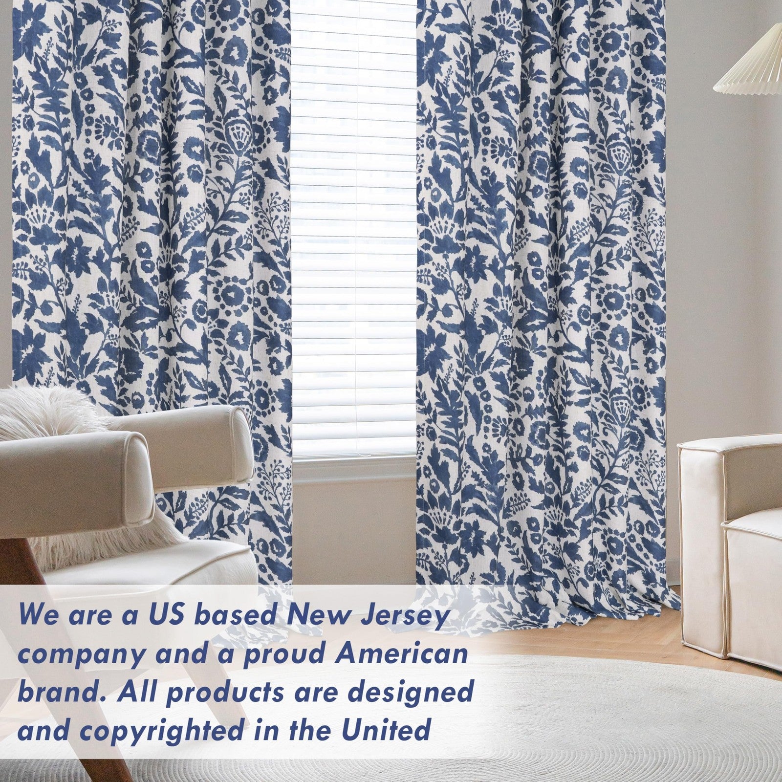 DriftAway Julia Watercolor blackout window curtain with thermal insulation, lined for energy efficiency and room darkening.