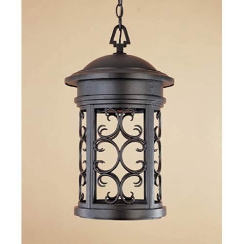 Designers Fountain Ellington outdoor hanging light fixture, 19-inch exterior exterior wall lantern with classic design and durable finish.