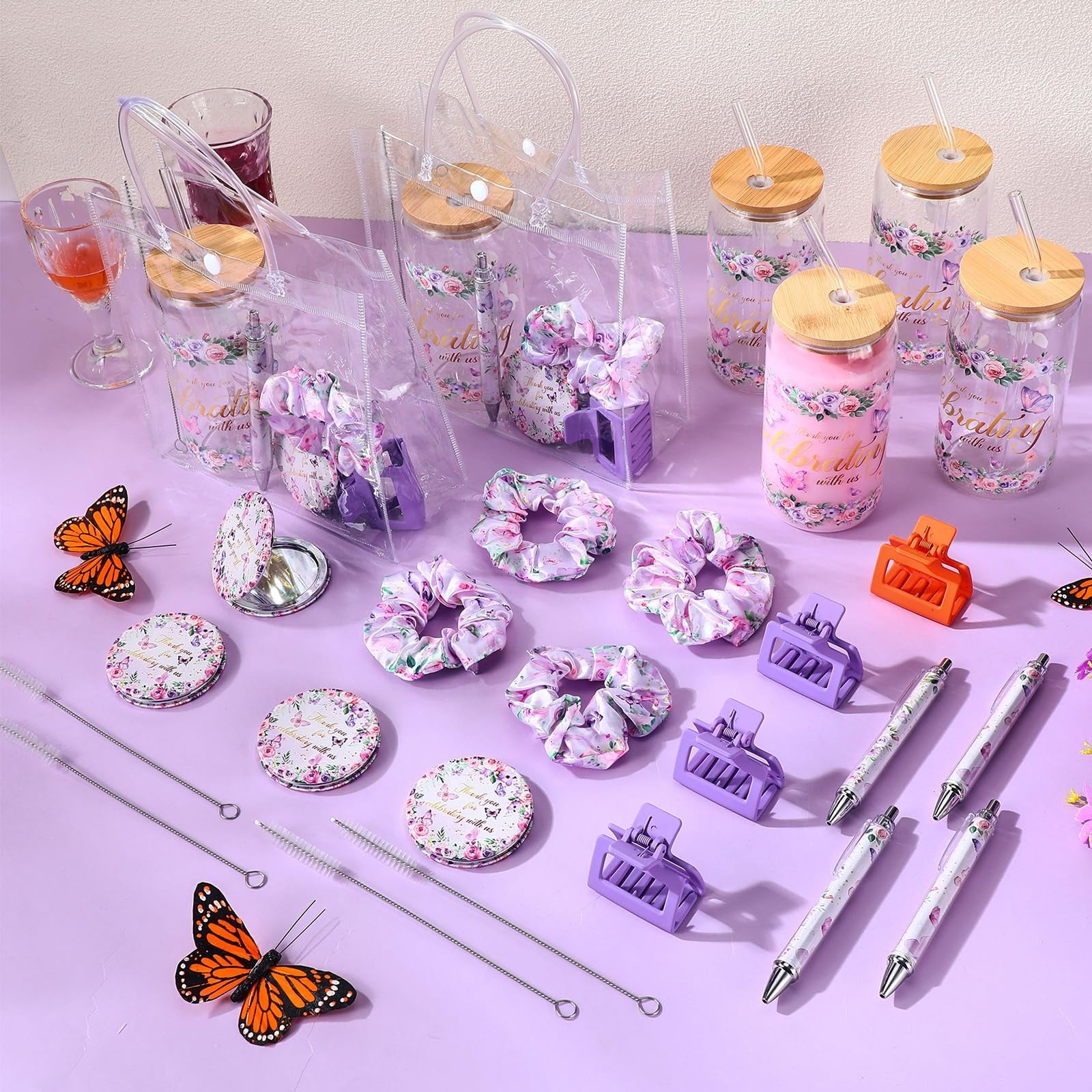Boao 6-piece baby shower game prizes set featuring tumblers with lids and straws, designed for player winners.