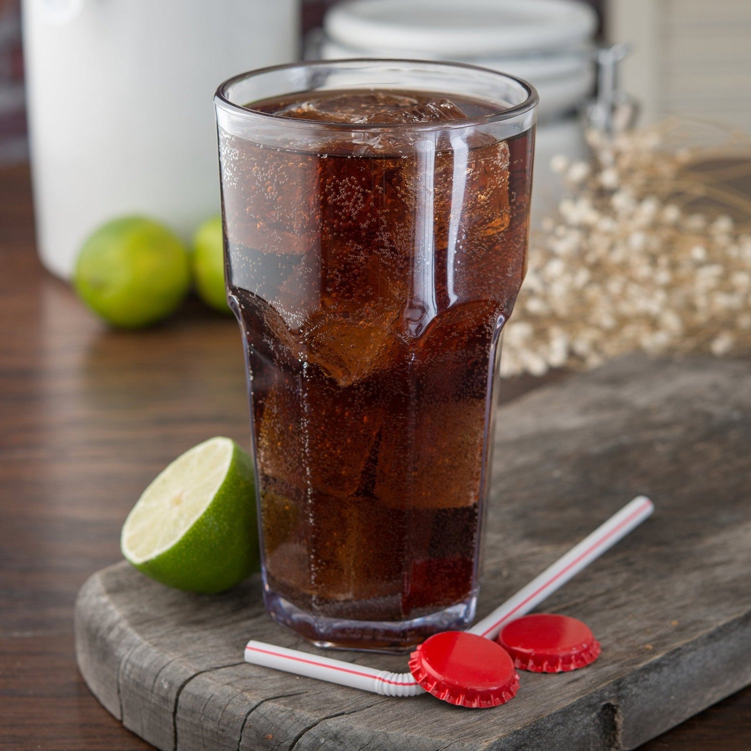 Carlisle Foodservice Products Louis tall tumbler for restaurants and catering, clear plastic with a smooth, cylindrical shape.