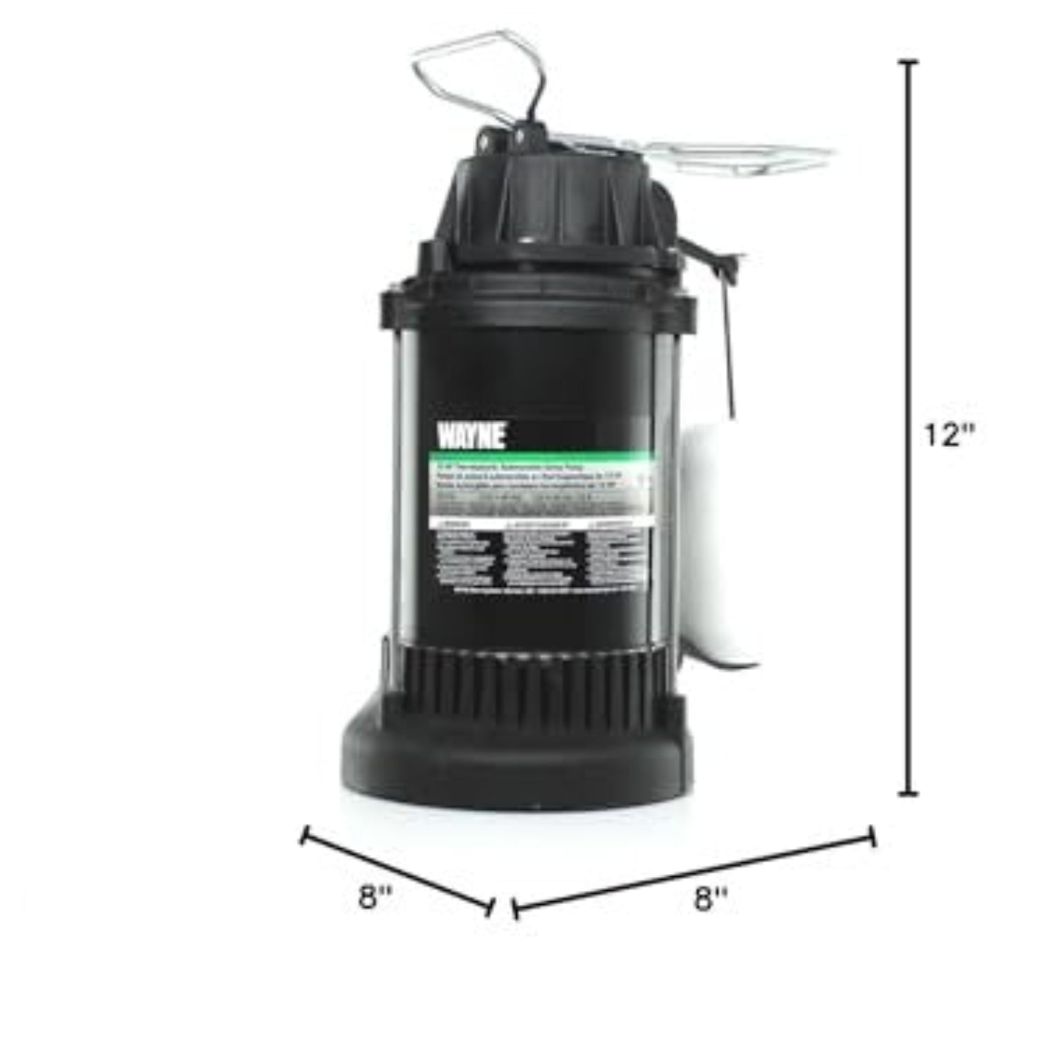 Wayne SPF50-1/2 HP epoxy-coated steel and thermoplastic submersible sump pump shown in a close-up view.
