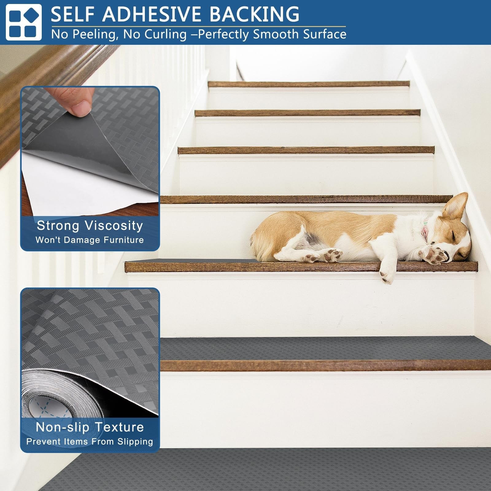 HooTown self-adhesive shelf liner contact paper in 23.6 x 196.8 inches, featuring a decorative pattern for cabinet shelves.