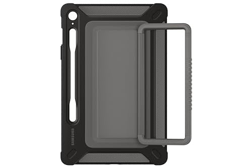 Samsung Galaxy Tab S9 FE outdoor rugged case with protective cover, durable design, and military-style grip for tablet protection.