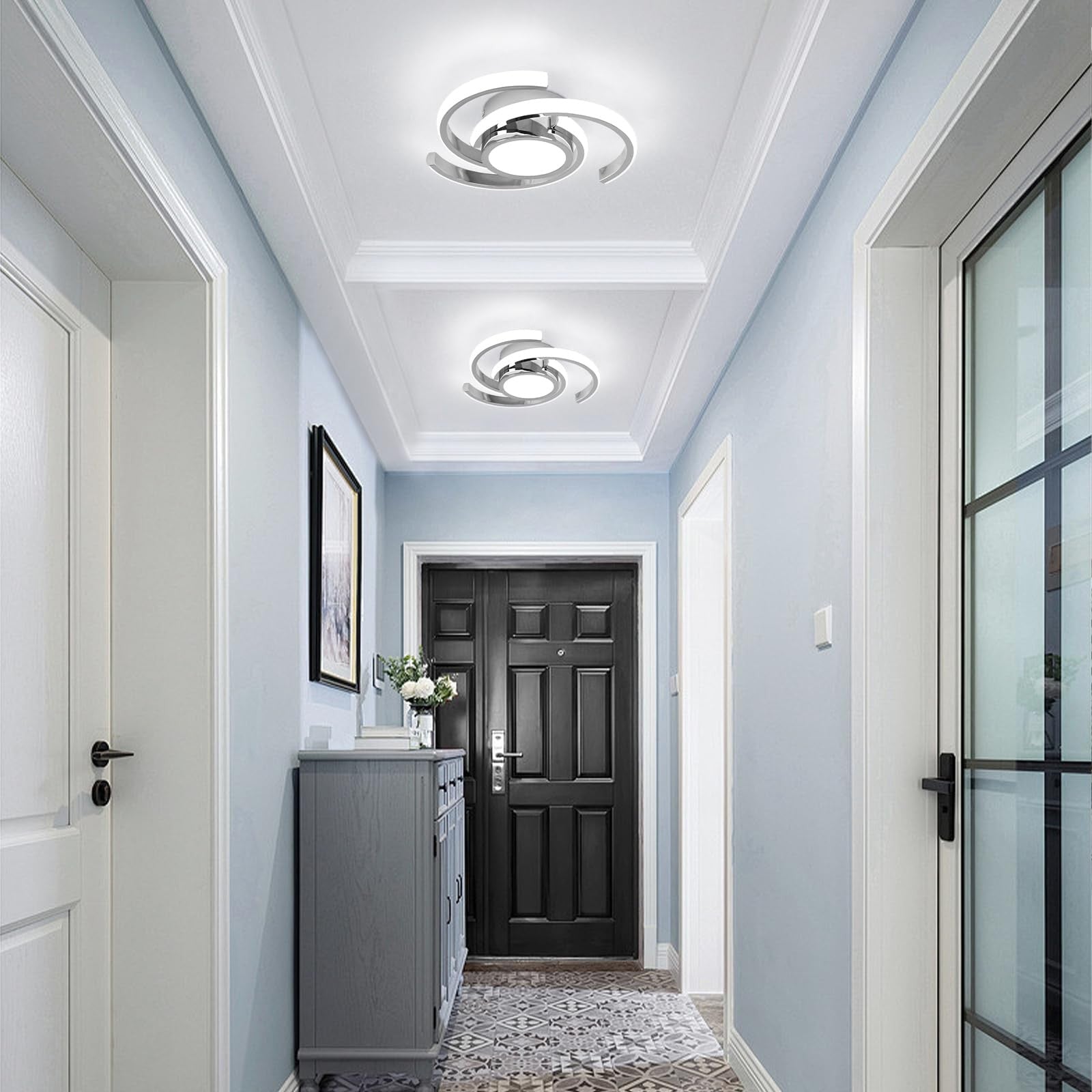 Modern ADISUN LED ceiling light fixture with semi-flush mount design and 6000K bright white illumination.