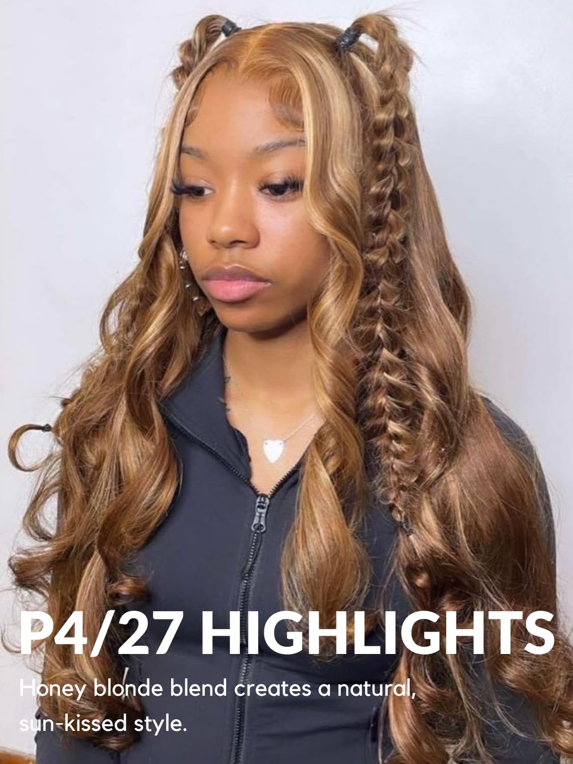 HERMOUS 13A Double Drawn Honey Blonde Highlight Thick Body Wave Human Hair Bundles, natural textured, full volume