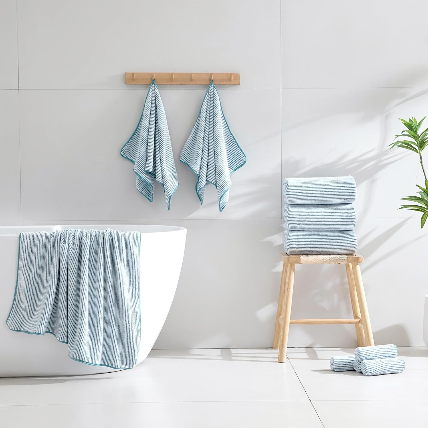 Jessy Home 8-piece towel set with oversized bath sheets and hand towels, soft, plush, and perfect for bathroom use
