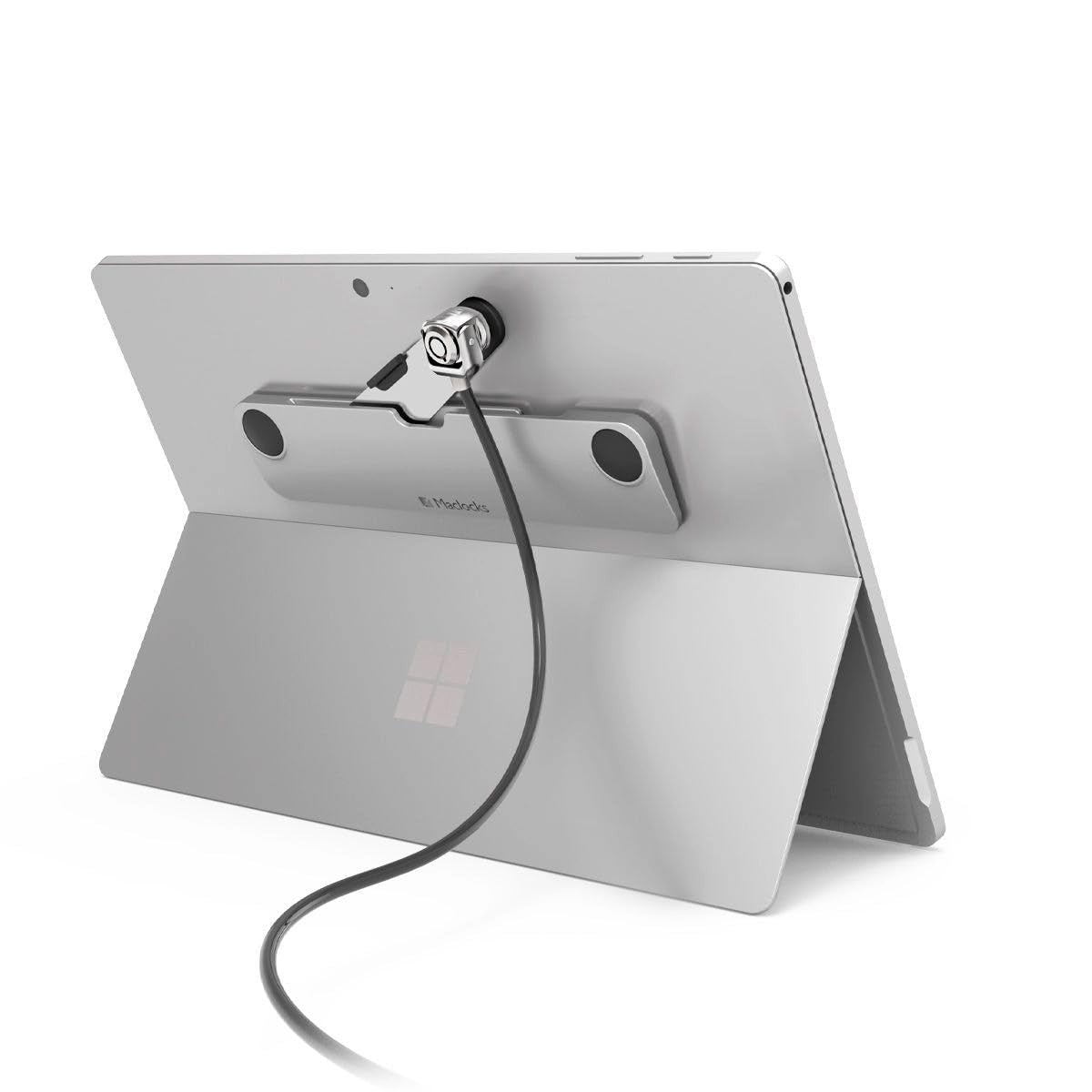 Silver Compulocks Blade universal lock slot adapter shown with secure locking mechanism and durable metal construction.