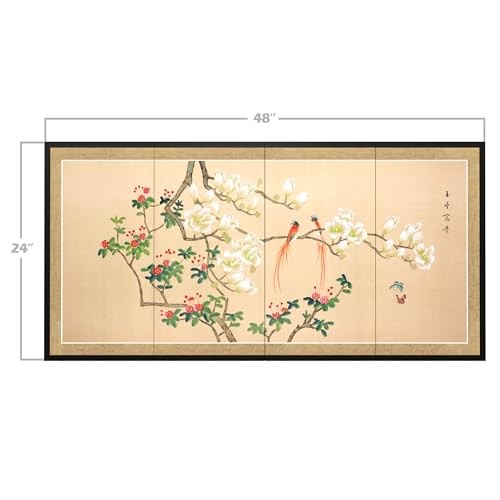 Red Lantern Oriental Furniture Love Birds sculpture, 24-inch decorative piece featuring detailed love bird figures on a traditional display.