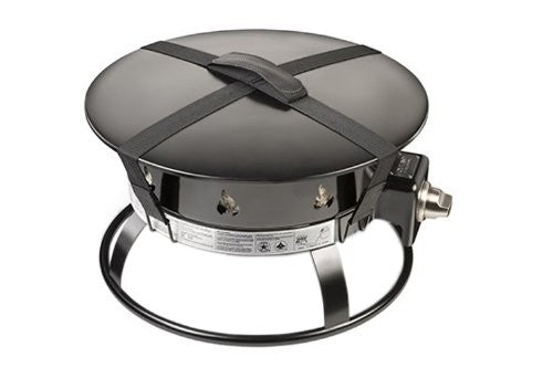 Black fire pit cover with carrying handle for Destination Gear Heininger 5996, measuring 19x19x2 inches.