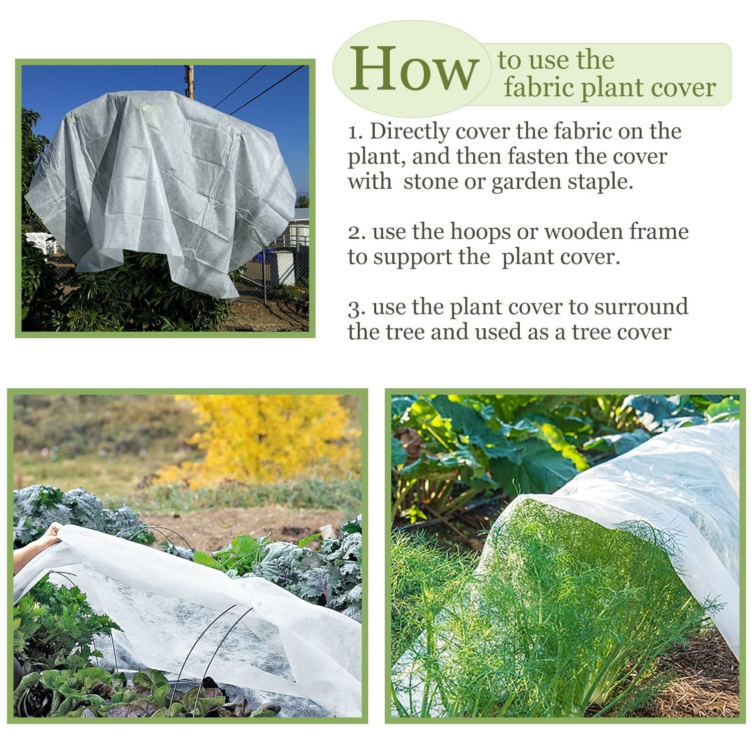 Walwe Plant Covers Freeze Protection 10x50ft floating row cover, lightweight 0.9oz/yd² for garden plant protection