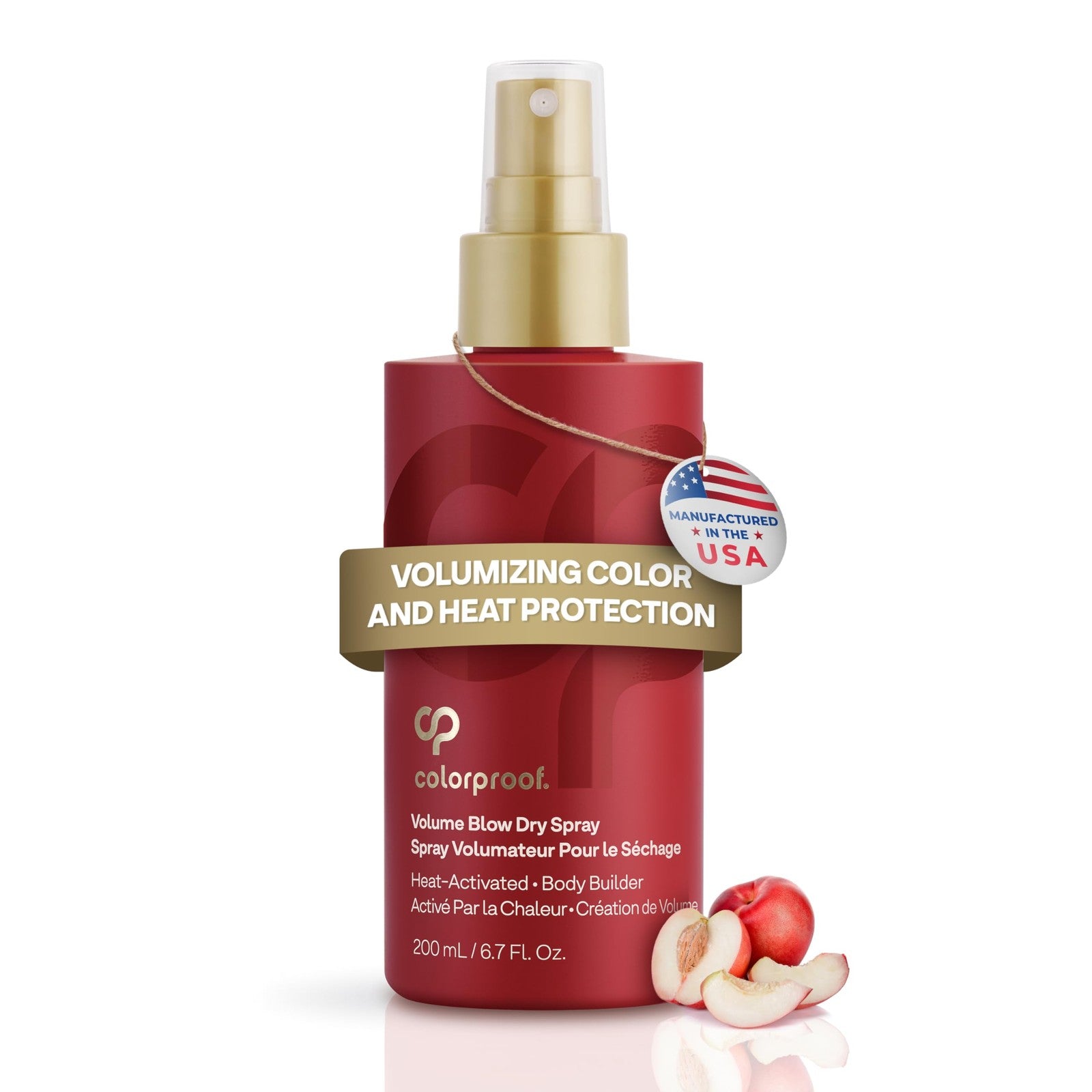 ColorProof Volume Blow Dry Spray Primer 6.7oz with volumizing and heat protection ingredients, shown in a pump bottle.
