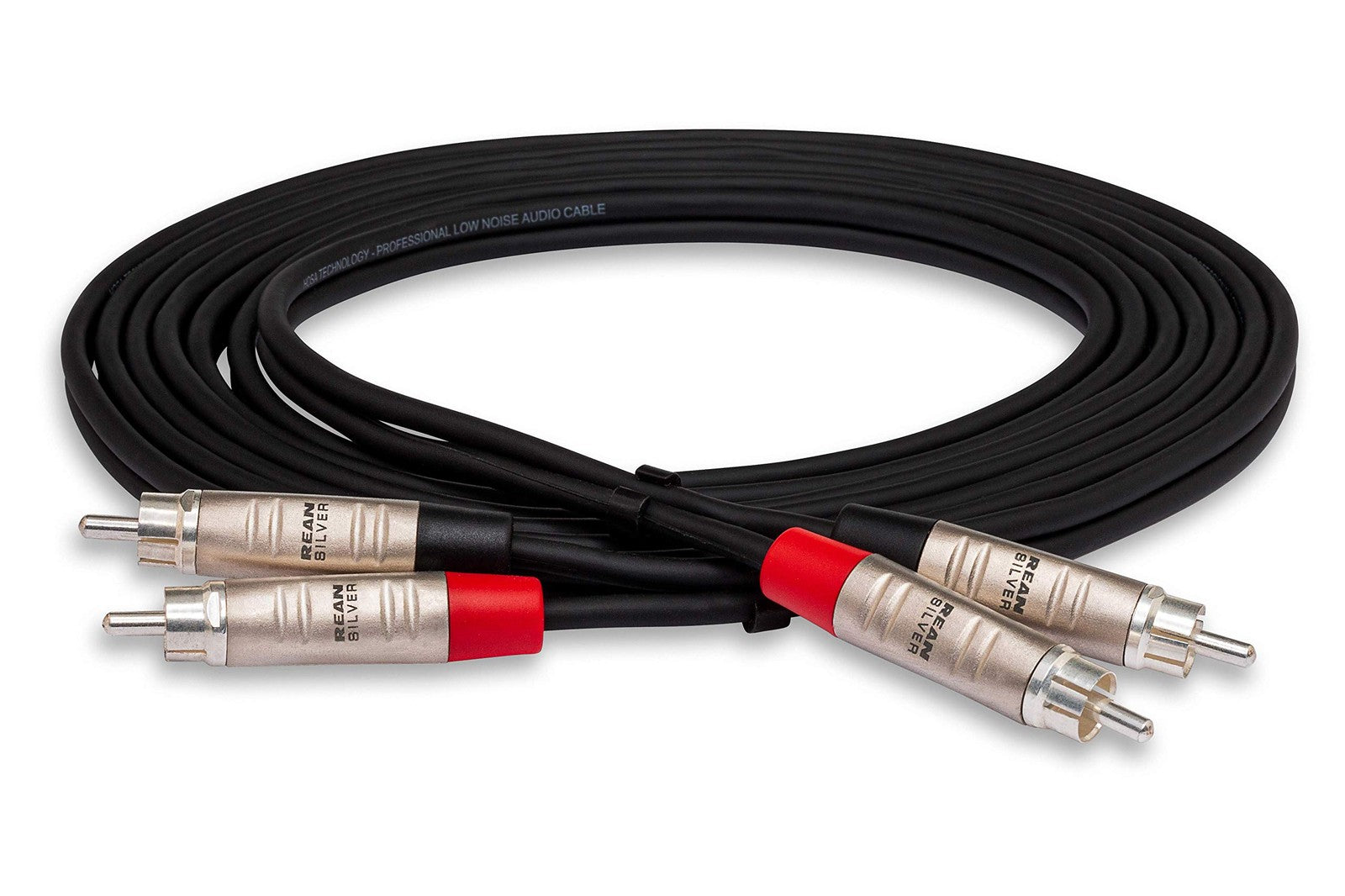 Hosa HRR-010X2 Pro stereo interconnect cable with dual REAN RCA connectors, 10-foot length, black cable with gold-plated connectors.