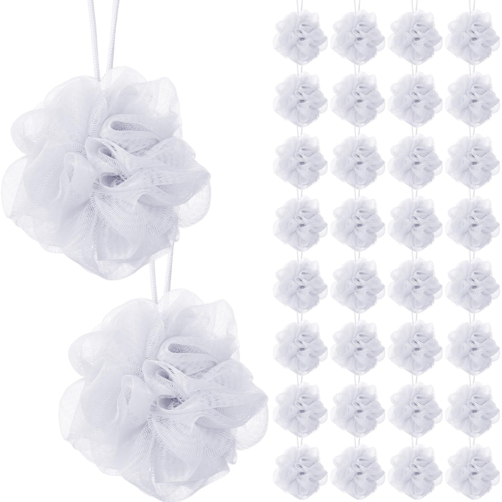 Sunnyray 200-pack of loofah bath sponges for exfoliating body scrubs, natural shower luffas for deep cleansing and skin renewal.