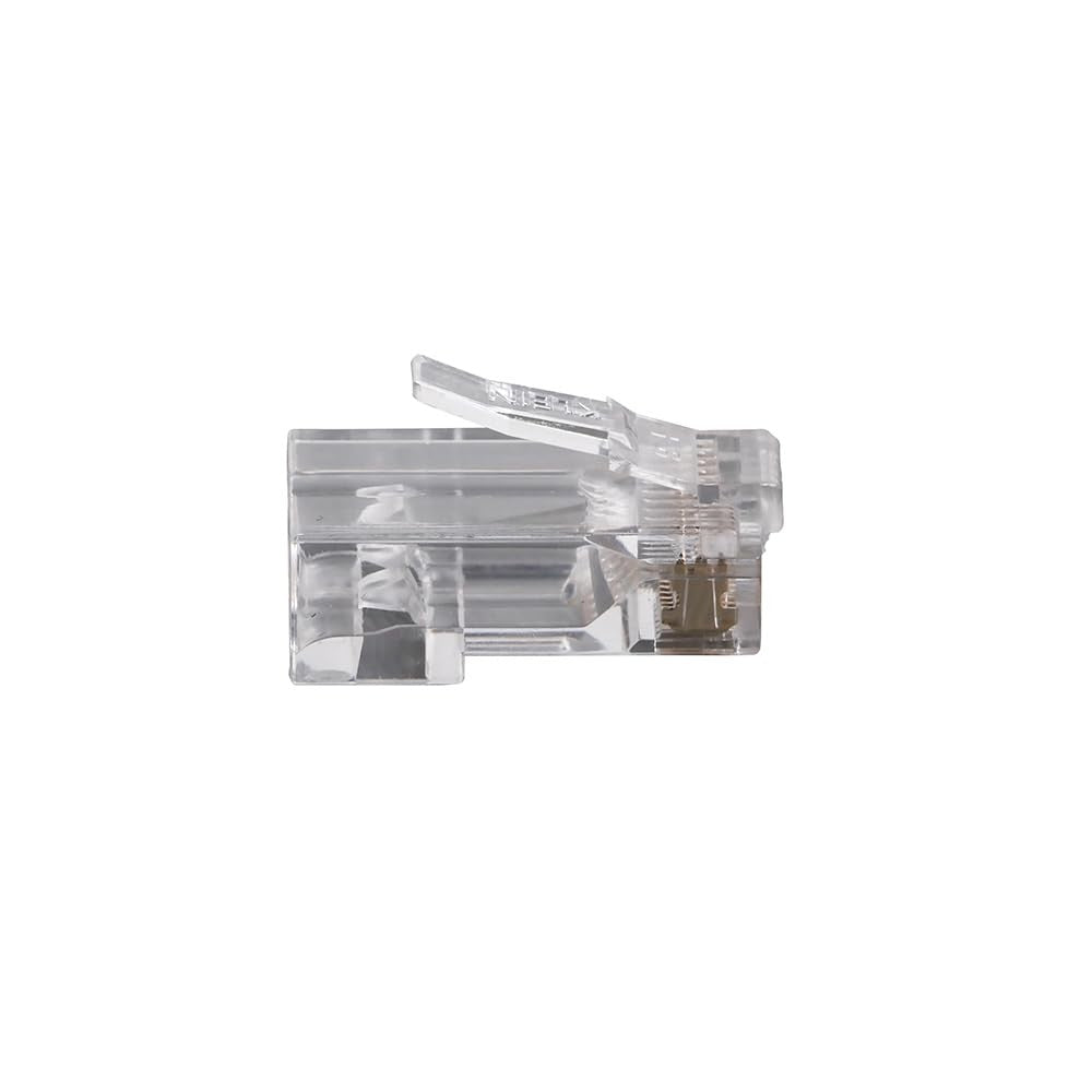 Klein Tools VDV826-702 Pass-Thru Modular Data Plug RJ45 CAT5E Gold Connectors for network cabling.