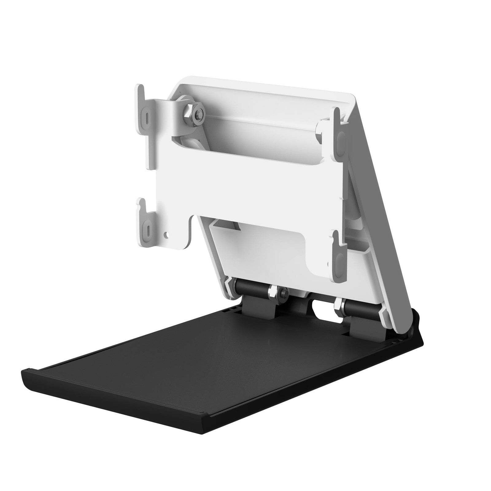 Sanus tilt stand for Amazon Echo Hub, adjustable accessory with sturdy design, supporting optimal positioning of the smart home device.