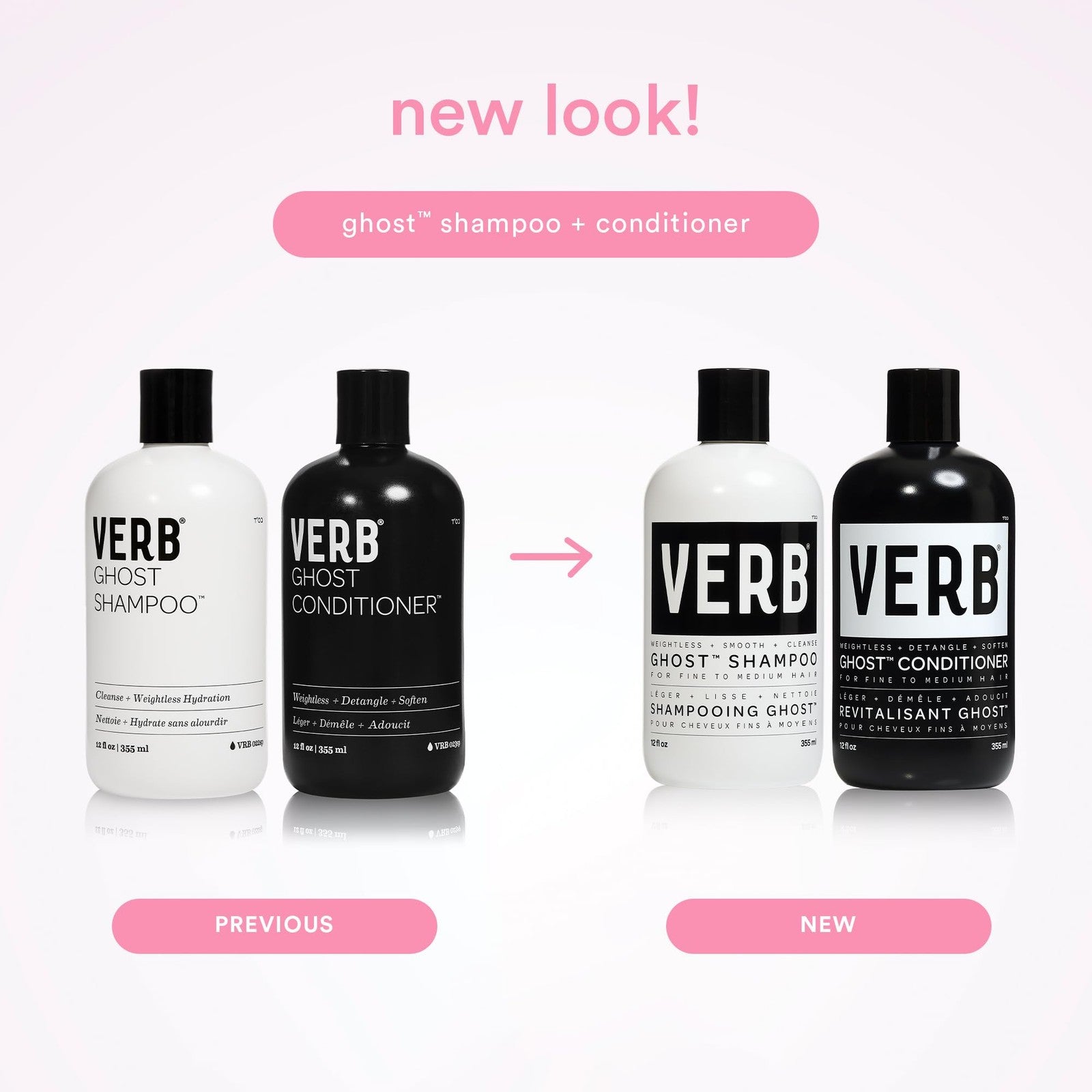 VERB Ghost Conditioner 32 fl oz bottle with Moringa Oil, designed to moisturize and nourish fine hair.