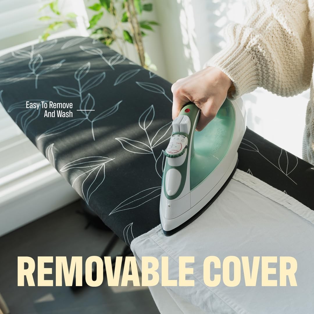 Standard full-size ironing board from ANGORA BRANDS with a sturdy surface and adjustable height for home ironing chores.