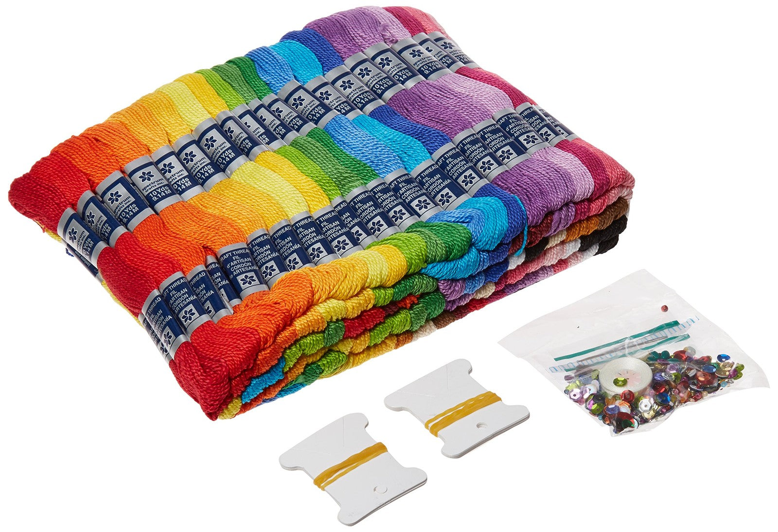 Multicolor embroidery floss pack from Design Works Crafts with 105 skeins of embroidery cord for crafting projects.