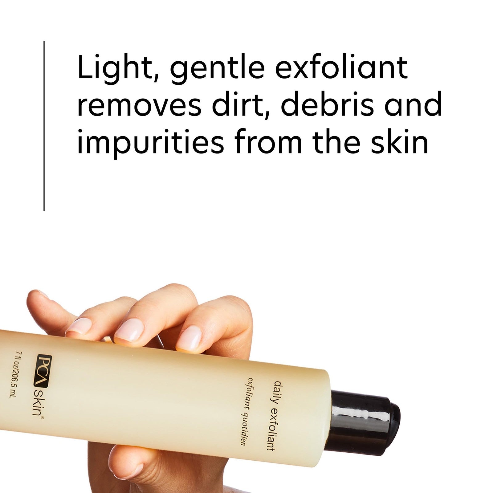 PCA SKIN Daily Face Exfoliant Cleanser with moisturizing formula, gently cleansing and exfoliating in a clear gel face wash.