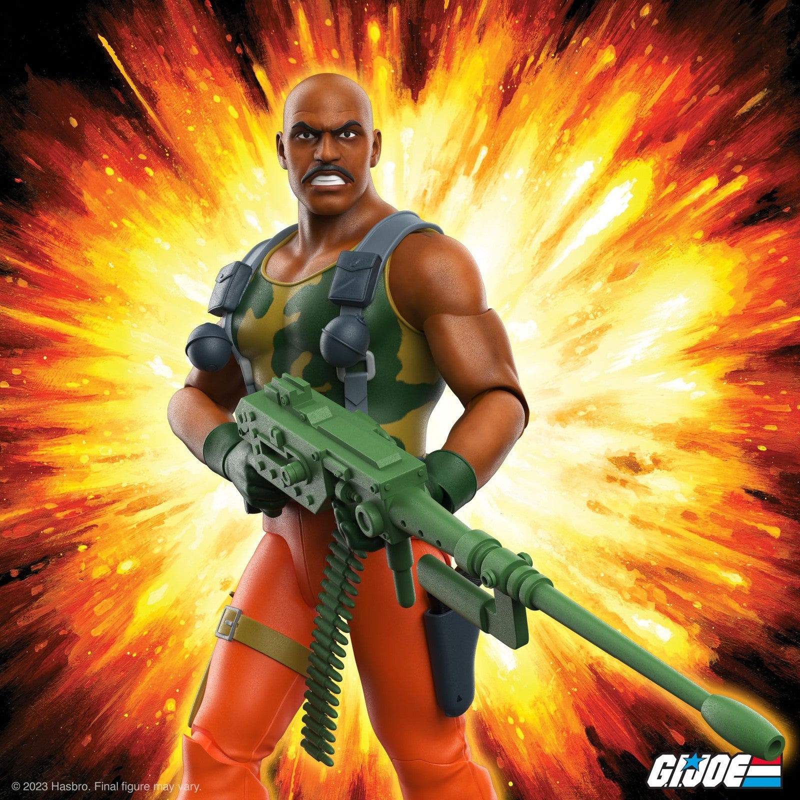 Super7 G.I. Joe Roadblock 7-inch action figure with accessories, detailed military uniform, and weaponry.